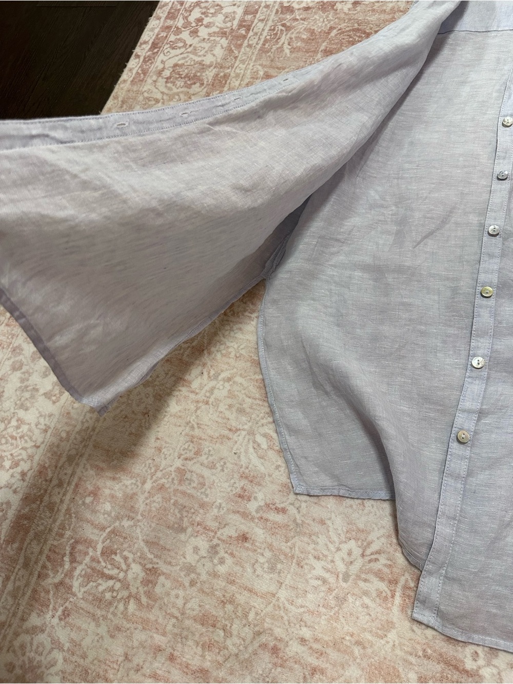 100% Linen 🦋 Tahari Buttoned Long Top - Picture 5 of 10
